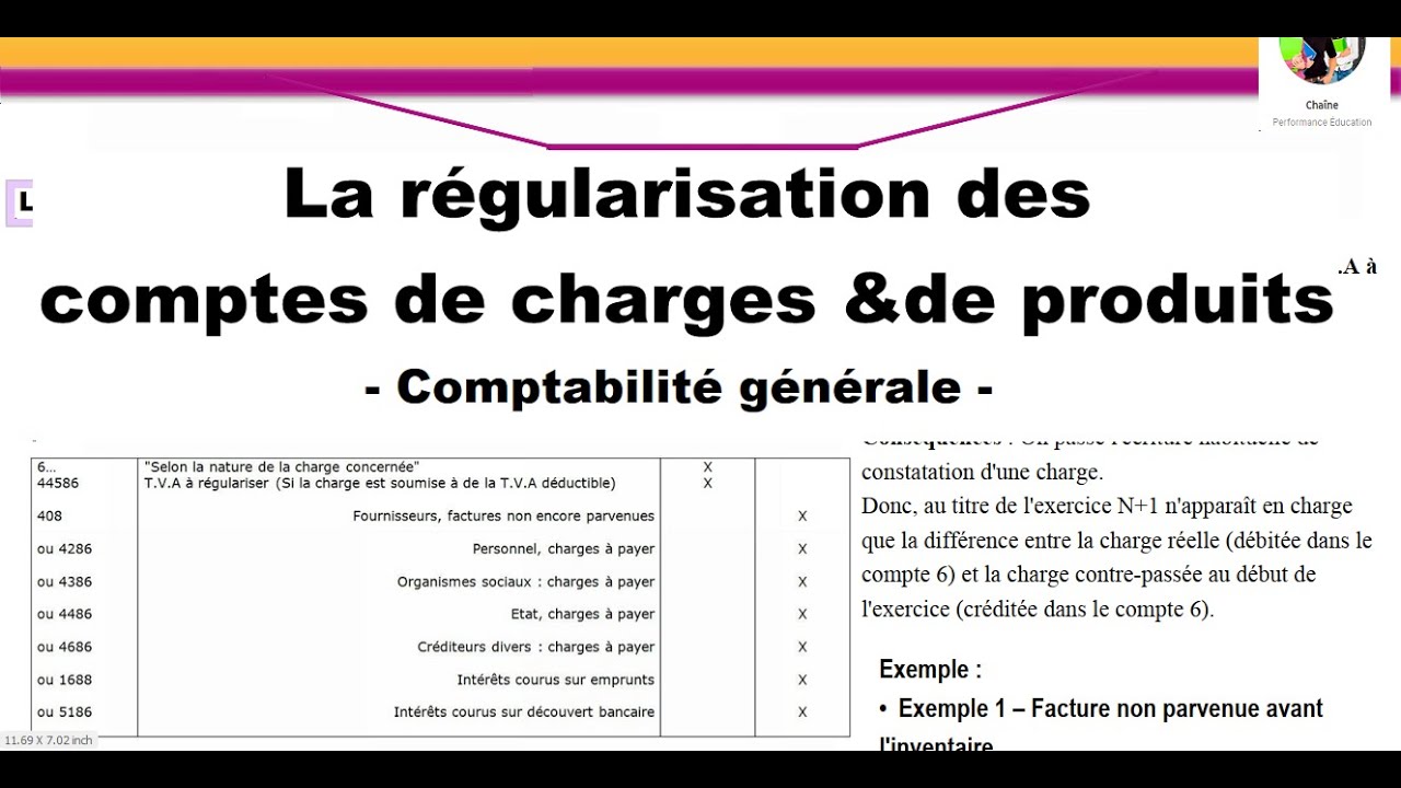 Régularisation des charges et produits A.1. les charges à payer (comptabilité générale - Inventaire)