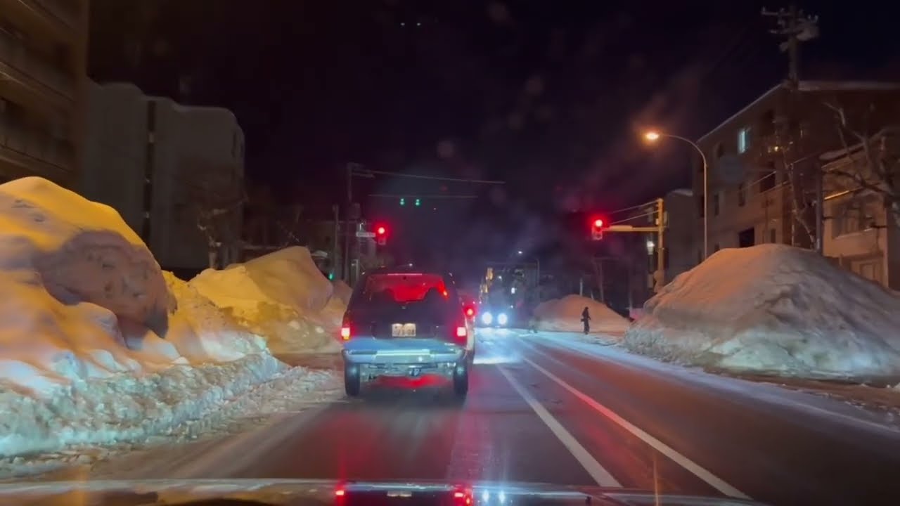 2月4日19時の札幌菊水から北1条通り