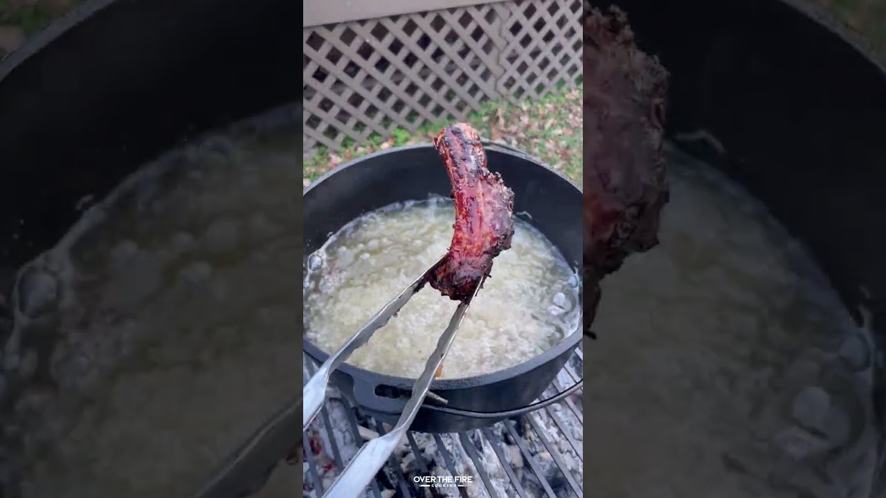 Fried Sticky Ribs Recipe | Over The Fire Cooking by Derek Wolf