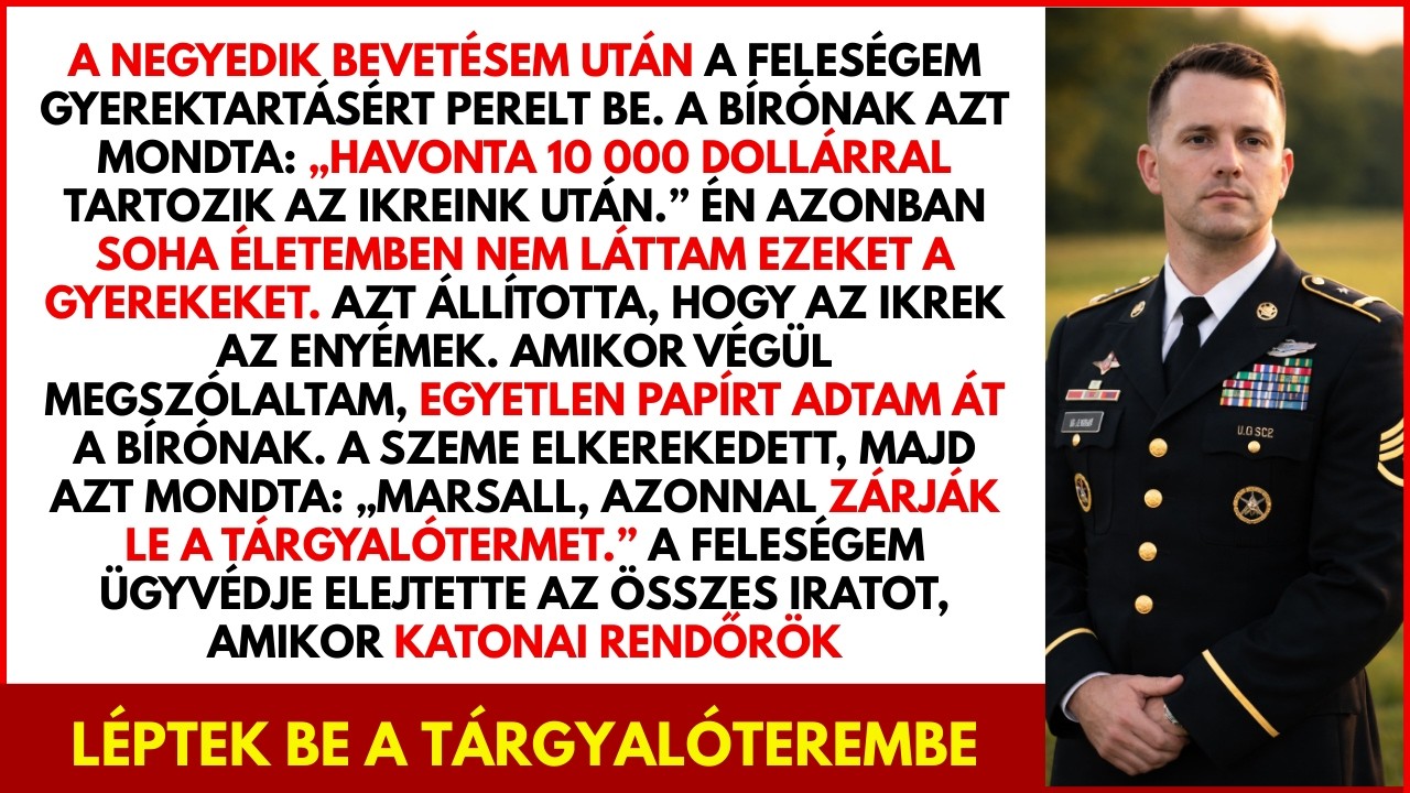 Csendben maradtam a bíróságon miután a feleségem beperelt $10K ra aztán átadtam a bírónak egy papírt