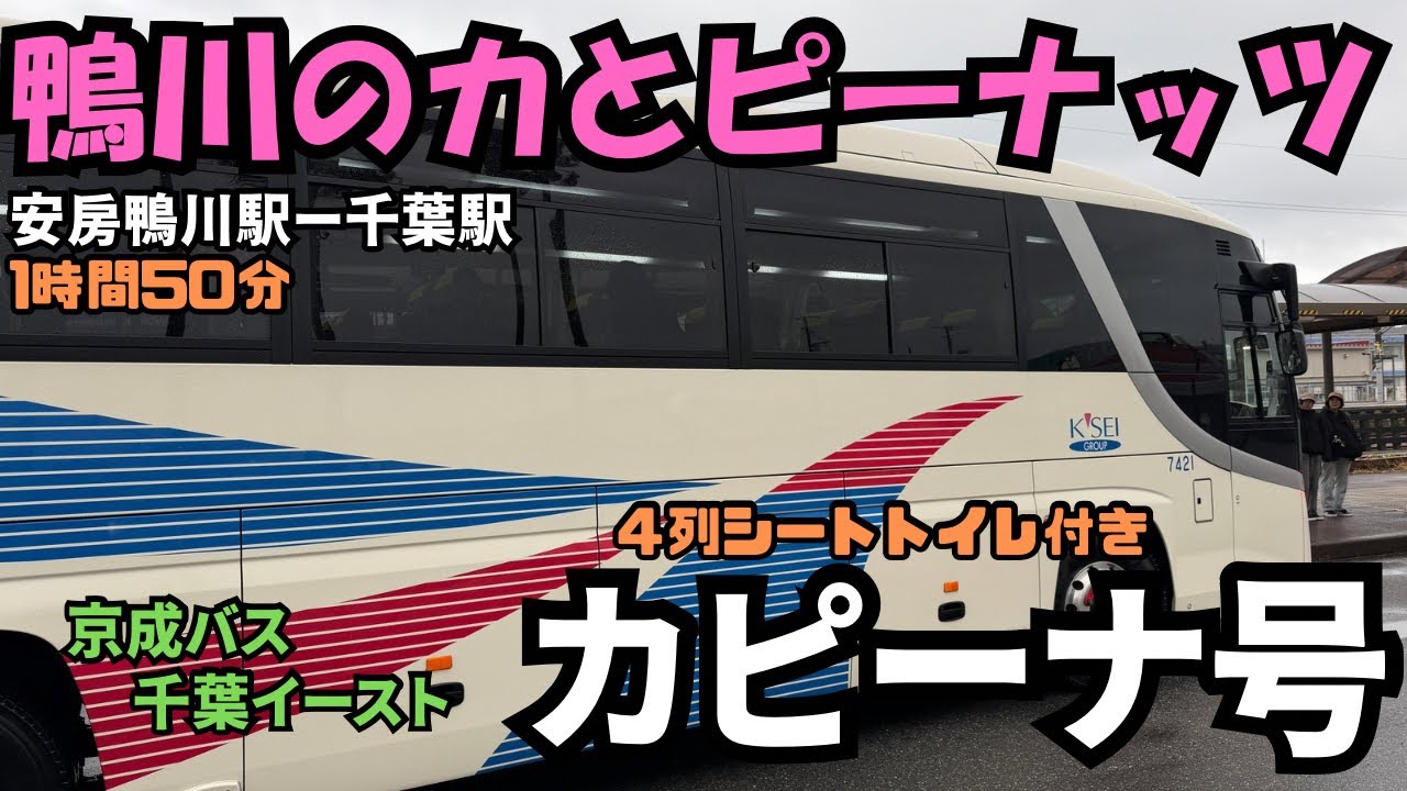 鴨川の＜カ＞と千葉の名産＜ピーナッツ＞で❗️安房鴨川駅から千葉駅まで京成バス千葉イーストの＜カピーナ号＞に乗車してみた