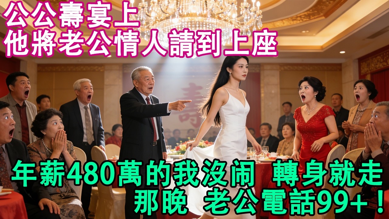 我年薪480萬，公公慶壽宴上，他將老公情人請到上座，我沒闹轉身就走，那晚老公電話99+，我全都拒接拉黑【小君講故事】#婆媳 #家庭 #婚姻 #情感 #情感故事 #為人處世 #養老 #老年生活 #退休