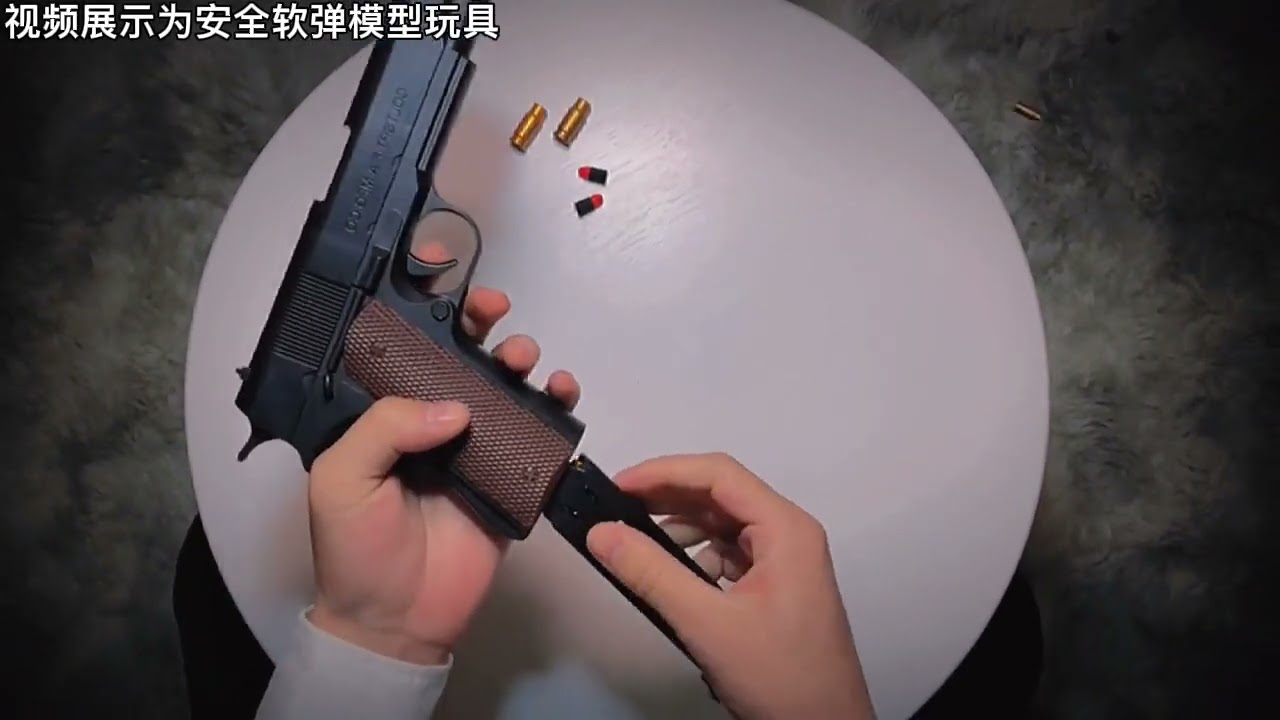 glock m1911 toy gun eva soft bullet shell throwing launchin with silencer for kid adult