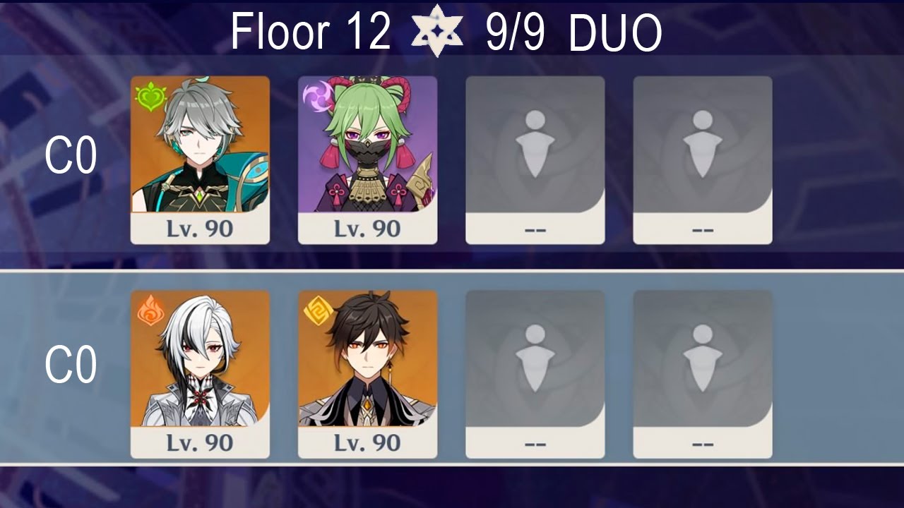 [DUO] C0 Alhaitham + C6 Kuki Shinobu & C0 Arlecchino + C1 Zhongli | Spiral Abyss 5.1 Genshin Impact