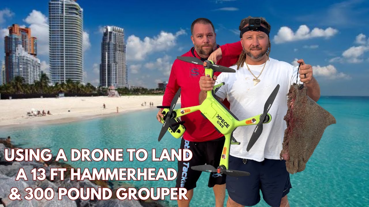 Drone Deploying Massive BLOODY BAITS from Beach [Catching Huge SHARKS & Goliath Grouper]