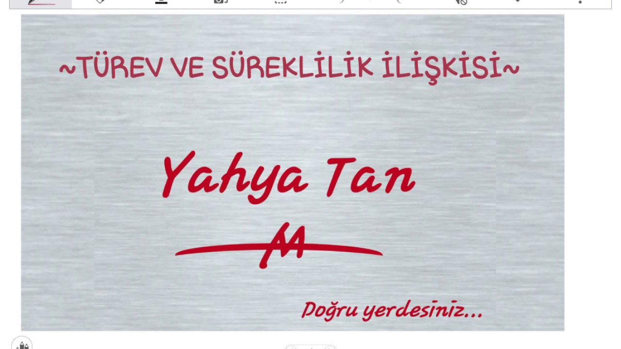 TÜREV VE SÜREKLİLİK İLİŞKİSİ