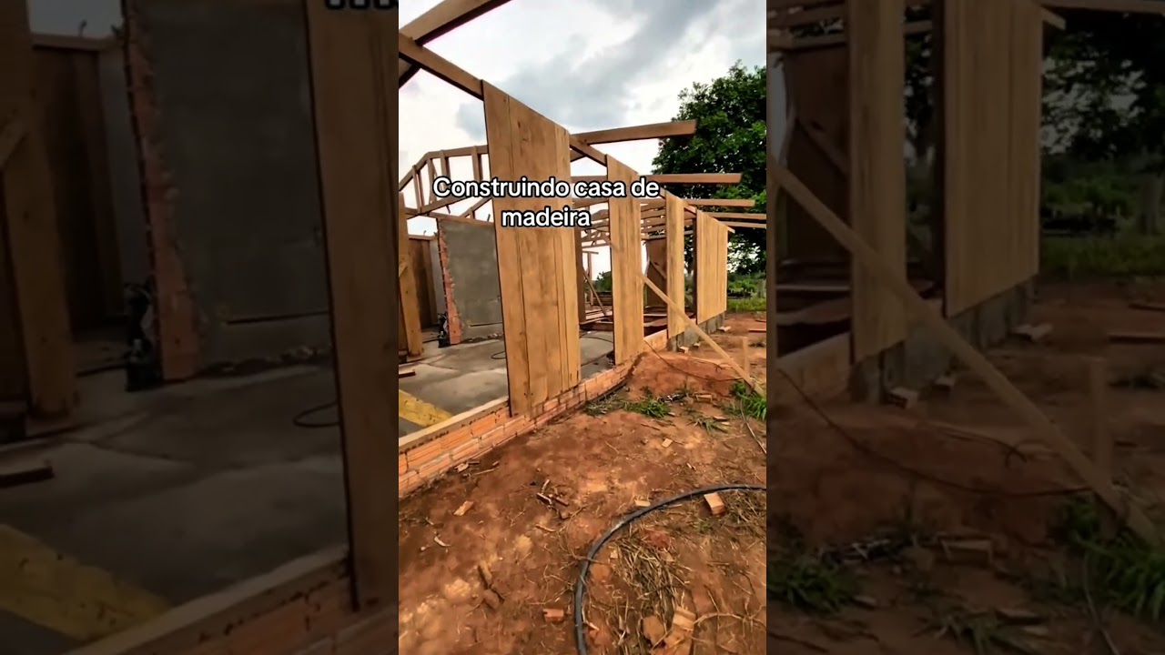 construindo casa de madeira refor&ccedil;ada na ro&ccedil;a