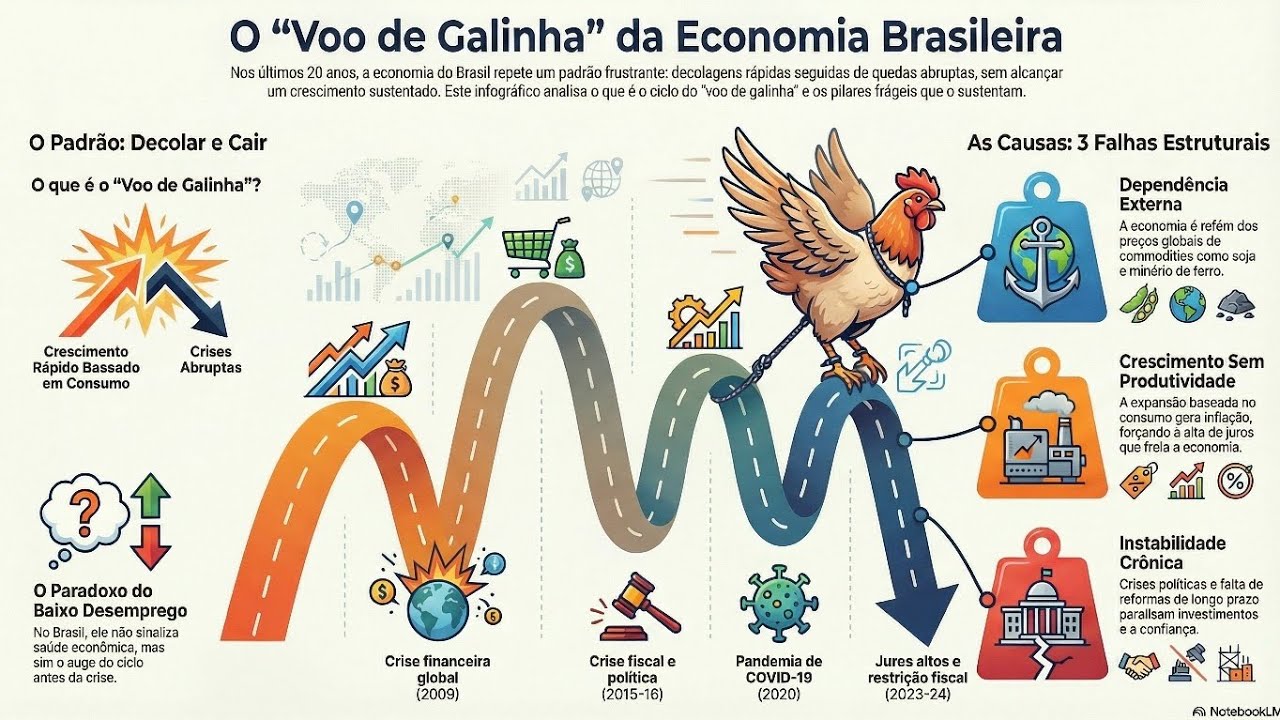 Voo de Galinha: Duas Décadas de Instabilidade Econômica no Brasil