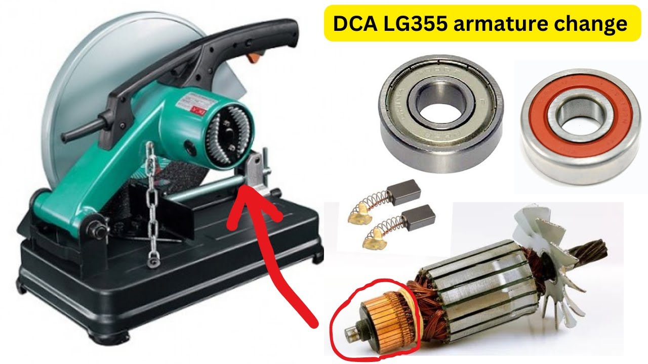 How to repair LG 355 cut of saw mchine // repair  14'' cutter machine // repair DCA cutter machine