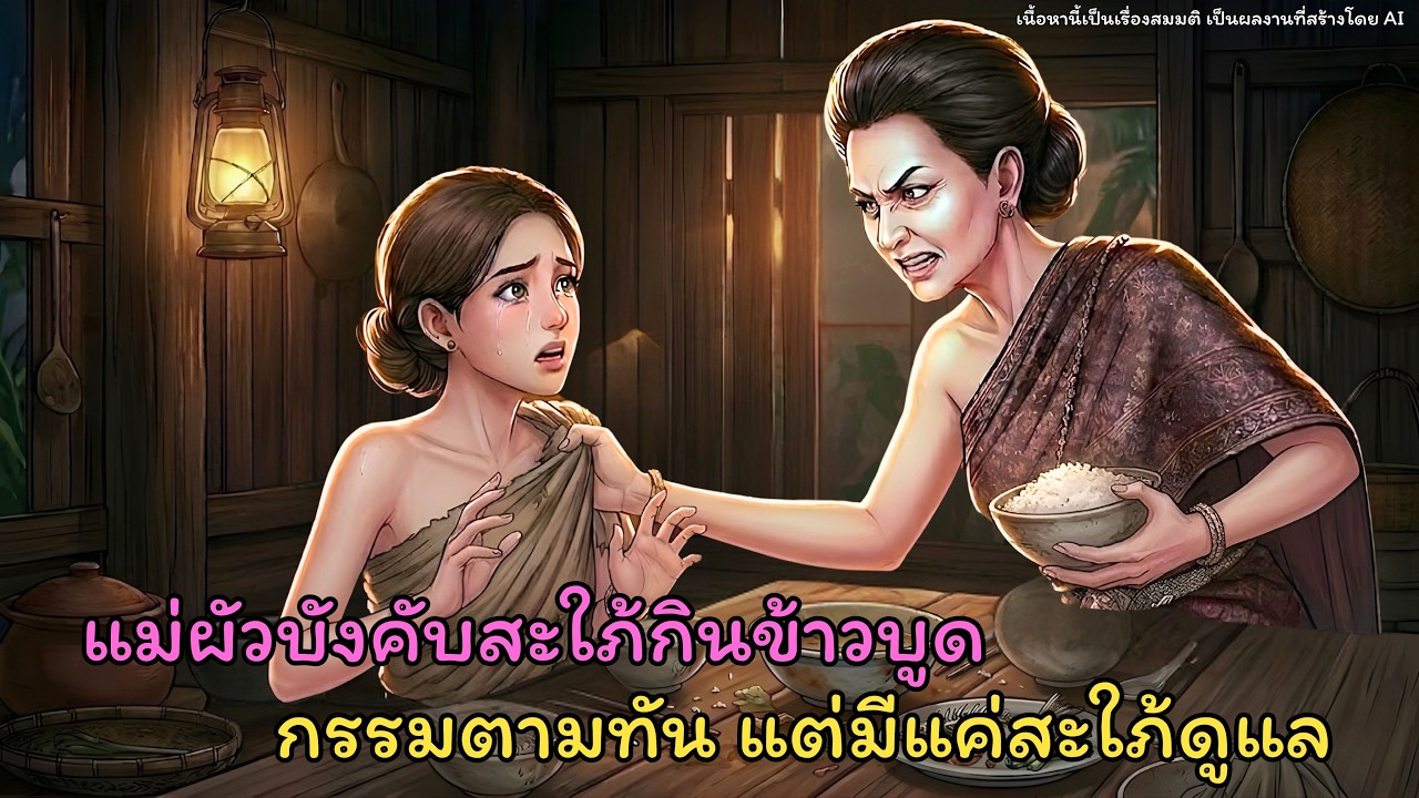 แม่ผัวลำเอียงให้ลูกแท้กินดี แต่บังคับสะใภ้กินข้าวเหลือ สุดท้ายป่วยหนักมีแค่สะใภ้ดูแลอย่างดี