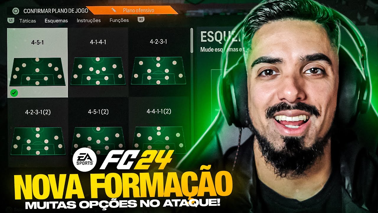 FC 24 - NOVA FORMAÇÃO ABSURDA NO JOGO - MUITAS OPÇÕES DE PASSE NO ATAQUE 🔥