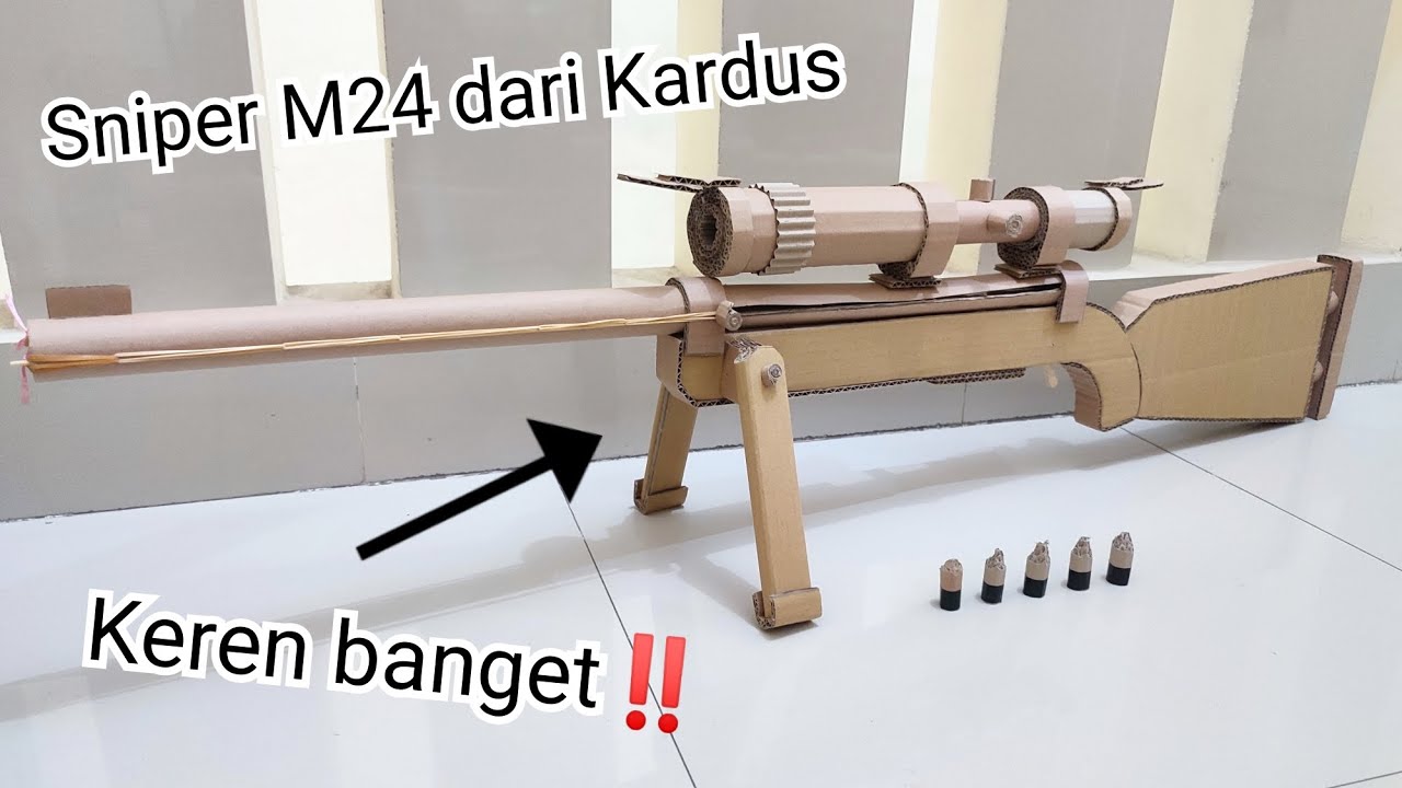 Keren‼️Membuat Sniper M24 dari Kardus dapat Menembak | Sniper M24 Mainan dari Kardus