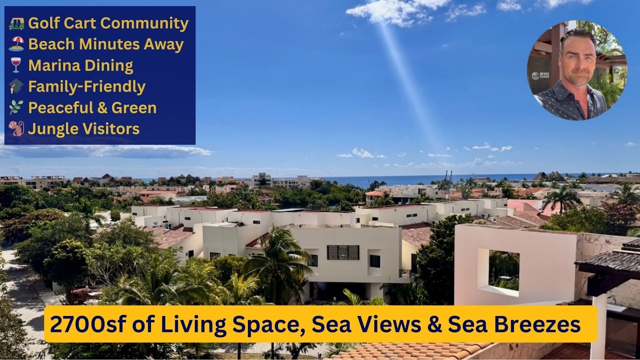 🌊 Ocean View Penthouse in Puerto Aventuras - Marina Mia End Unit with Private Rooftop - $545,000 USD