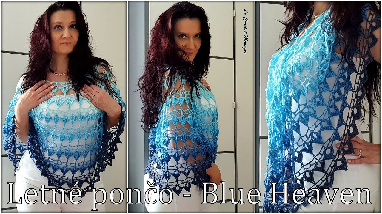 Háčkované pončo - Blue Heaven/Crocheted Poncho - Blue Heaven (english subtitles)