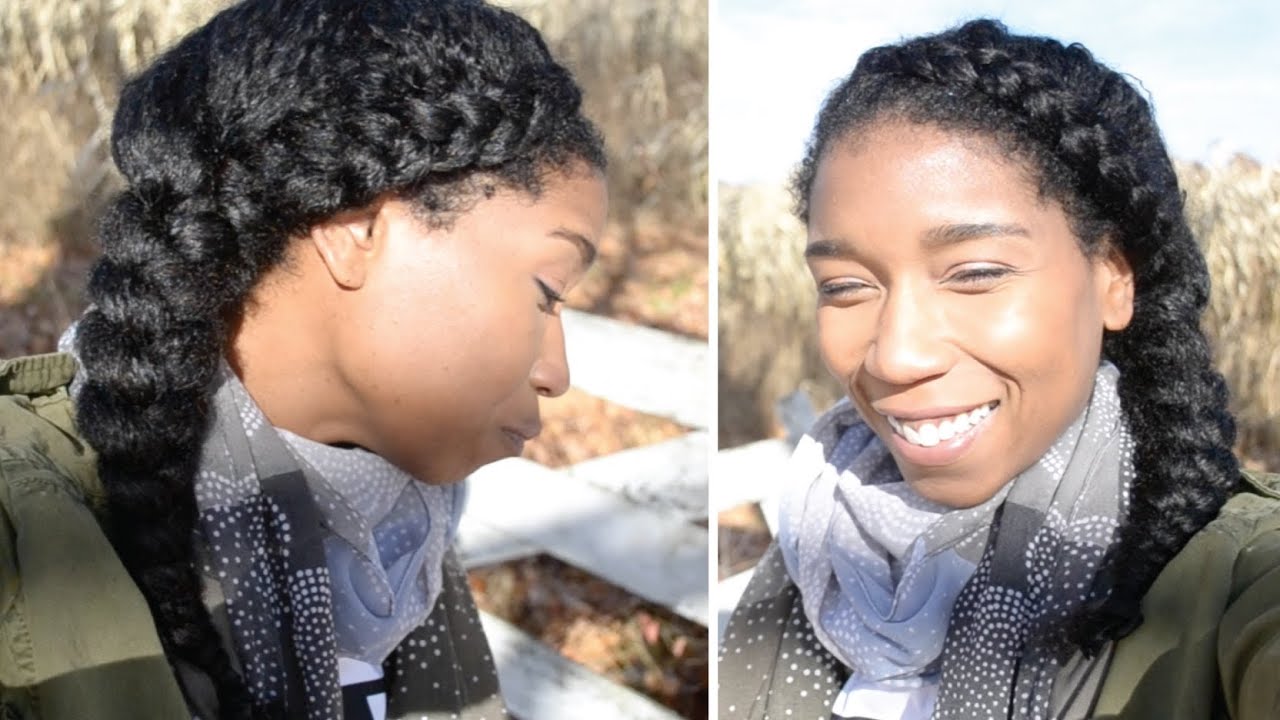 Dutch Side Braid + Thick Hair Braiding Tip - Natural Hair | Protective Style