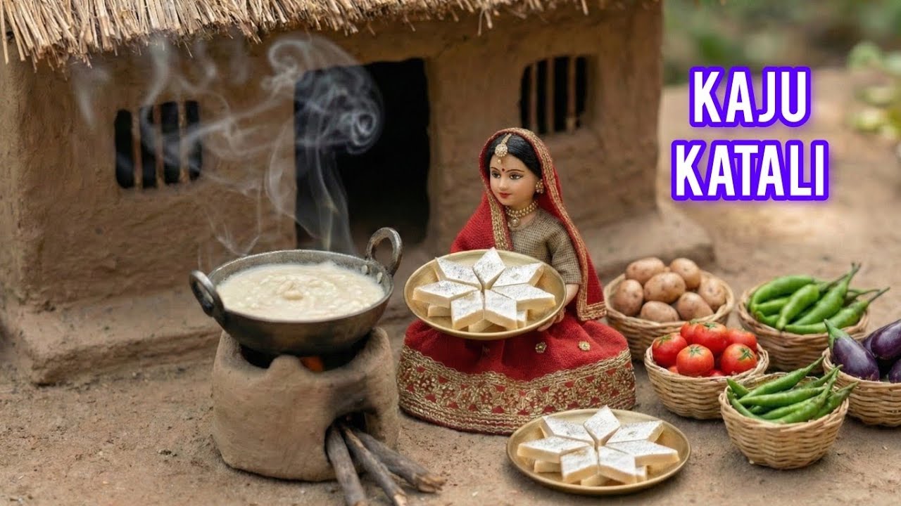 Miniature Doll Wife Makes Kaju Katli for Her Husband | Sweet Village Love Story