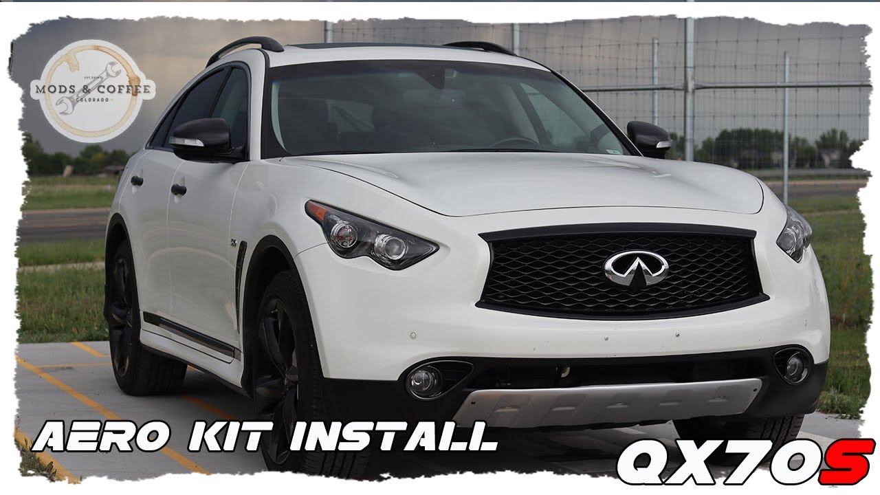 Установка аэродинамического комплекта Infiniti FX50 QX70: защита порогов/молдинг двери FX35