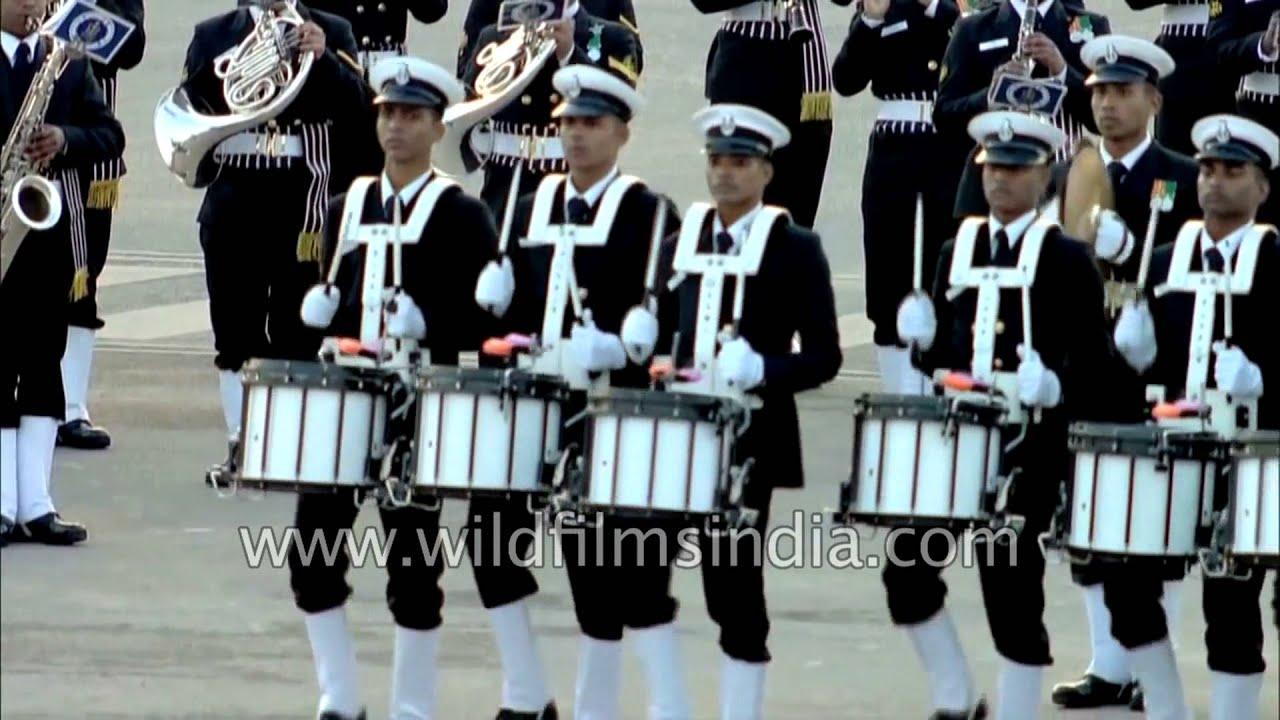 Indian Navy and Air Force bands create rhythm and melody at Beating Retreat ceremony