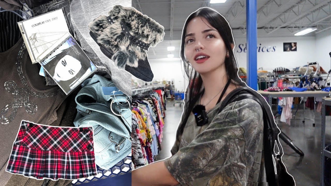 a thrift with me + try on haul˖˚༄‧.