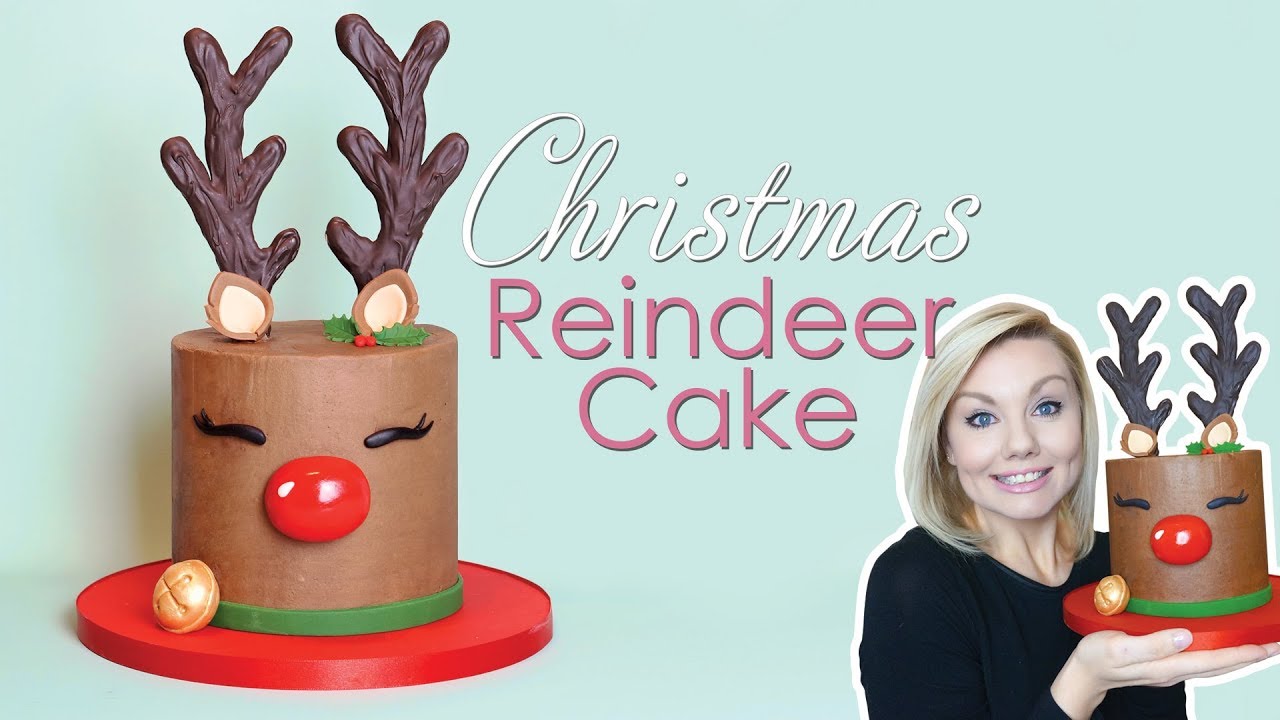 Christmas Reindeer / Rudolph Cake decorating Tutorial - With Antler Templates