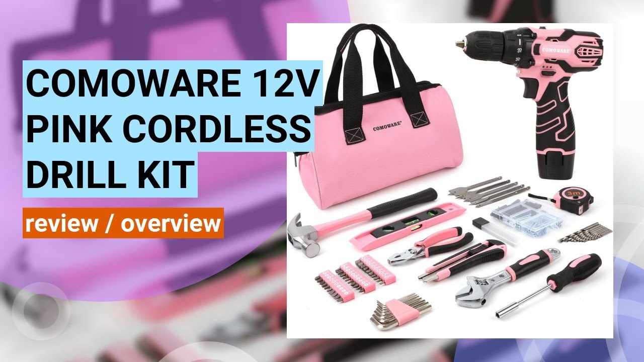 COMOWARE 12V Pink Cordless Drill Home Tool Kit Review: Perfect for DIY Projects!