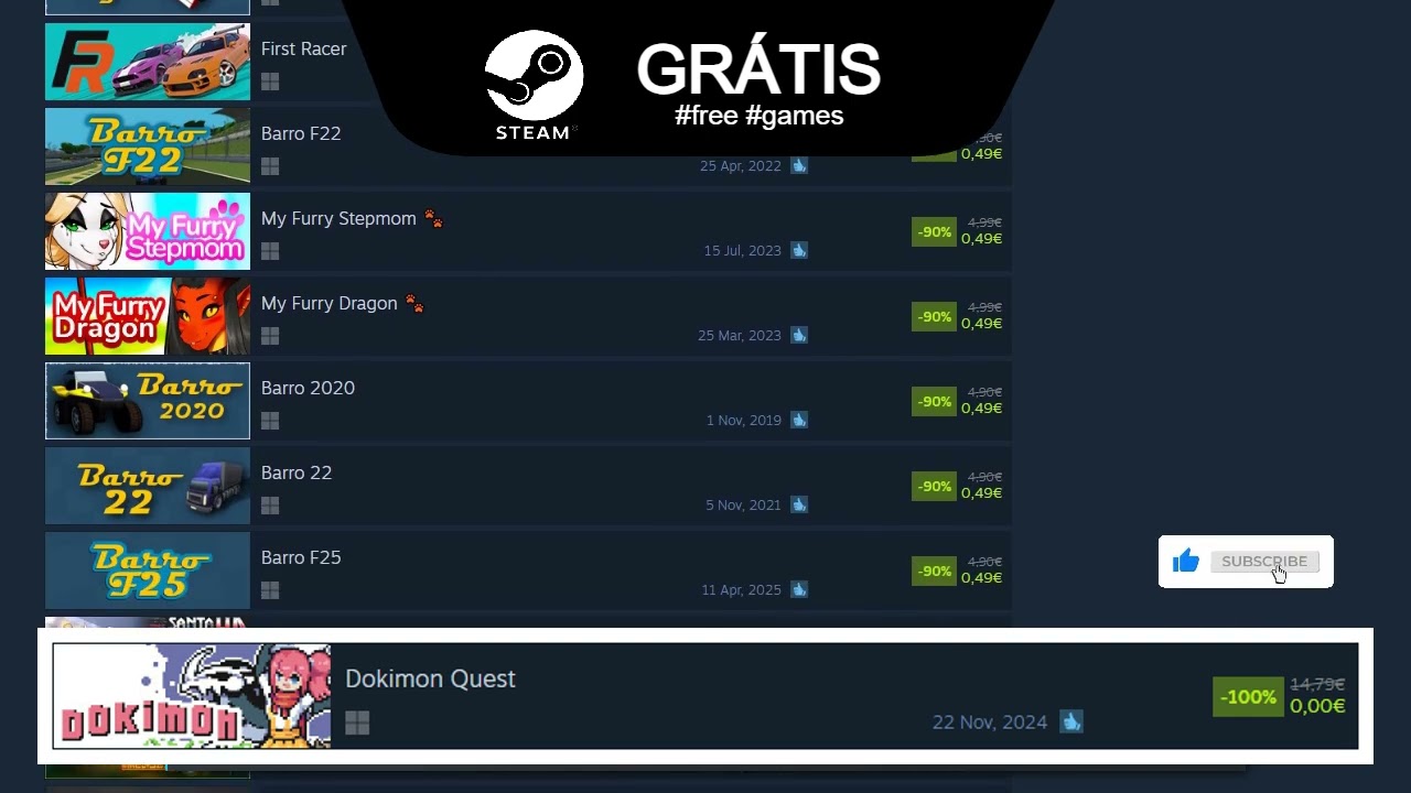🎮 GR&Aacute;TIS na STEAM! 💥 Dokimon Quest - AGORA!!!