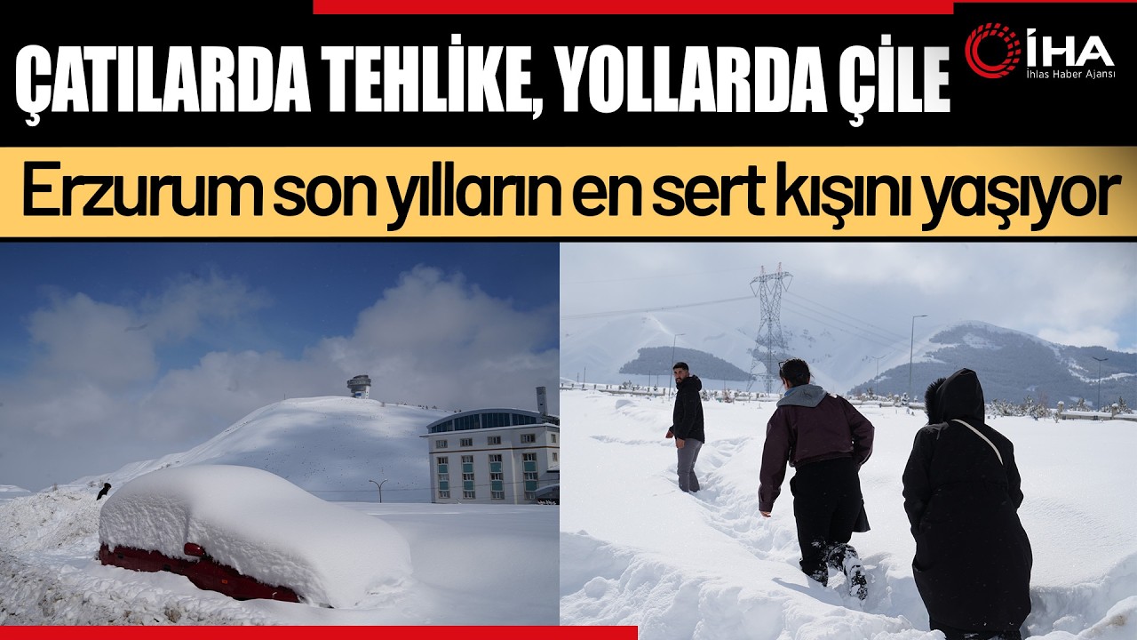 Son Yılların En Yoğun Yağışı Erzurum Kara Gömüldü