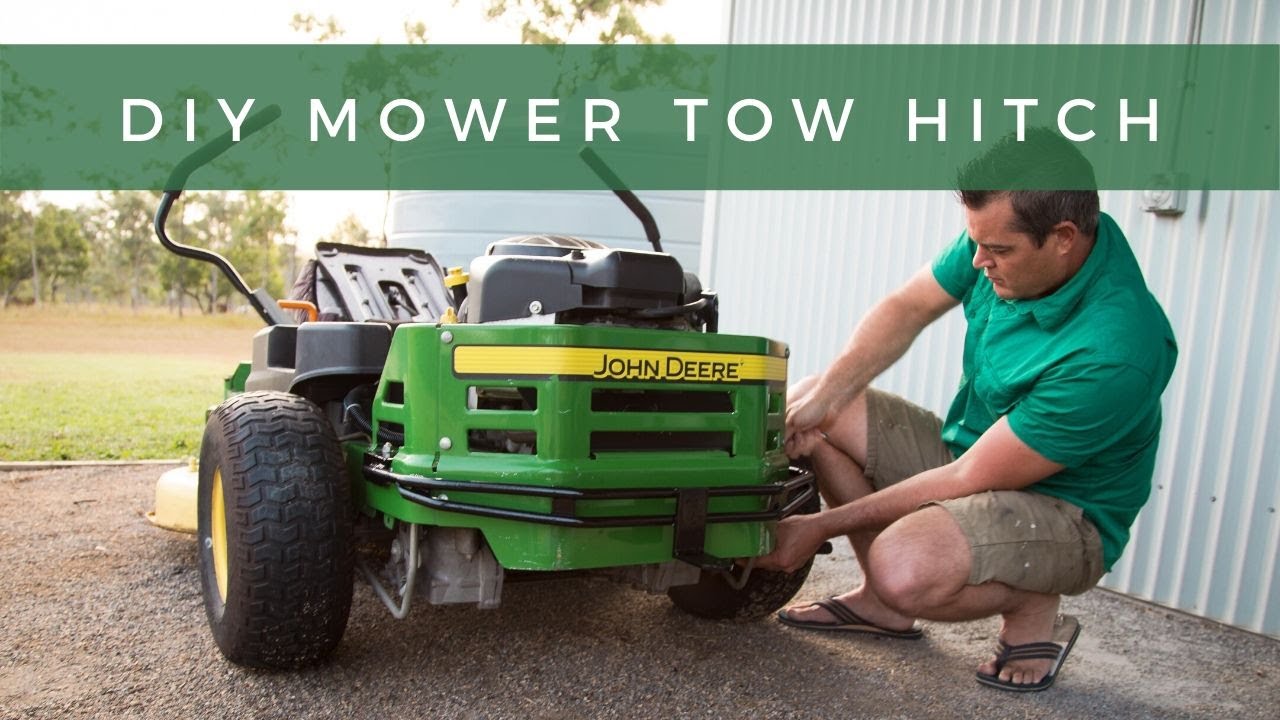 Make a tow hitch for ride on lawn mower