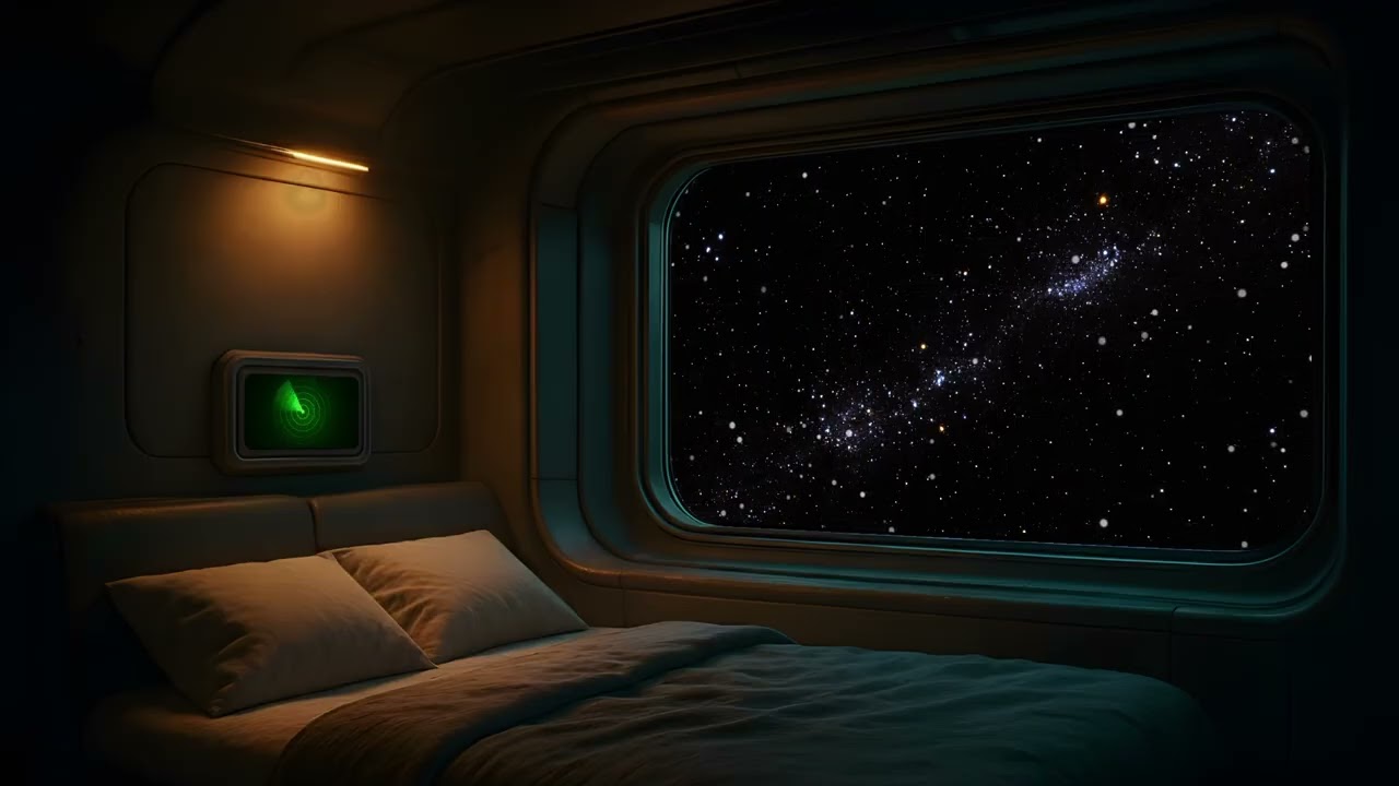 Ultimate Sci-Fi Bedroom Ambience ✨ No-loop Starfield 🚫 No Ads ✨ Cozy Starship Bed & Engine Noise