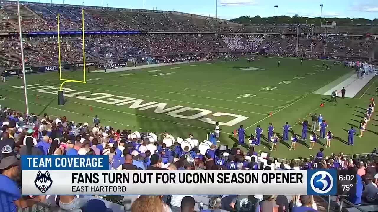 Fans fill the stands for UConn vs CCSU football matchup