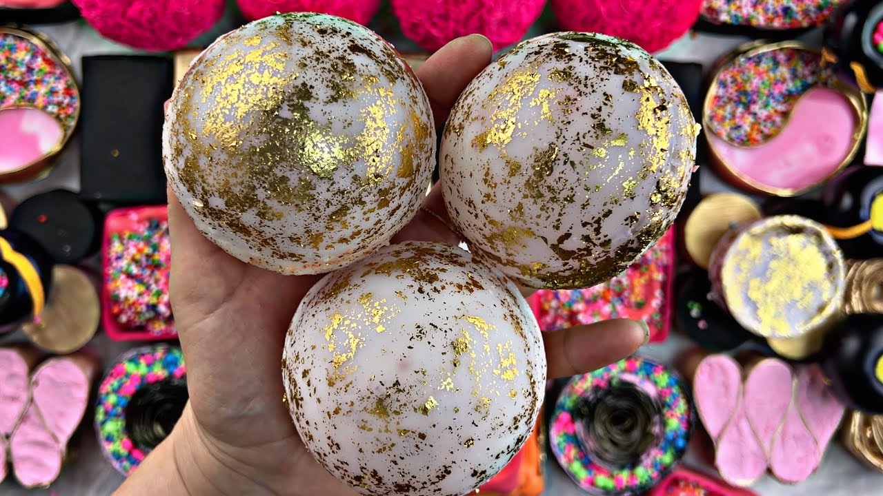ASMR clay cracking 💕crushing soap boxes with glitter/slime/starch💕