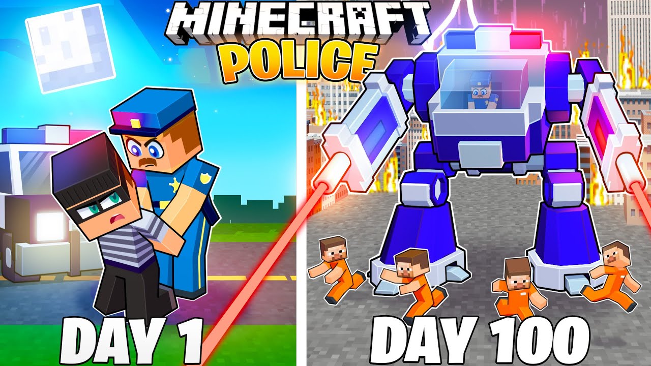 Я выжил 100 дней, будучи ПОЛИЦЕЙСКИМ в Minecraft!