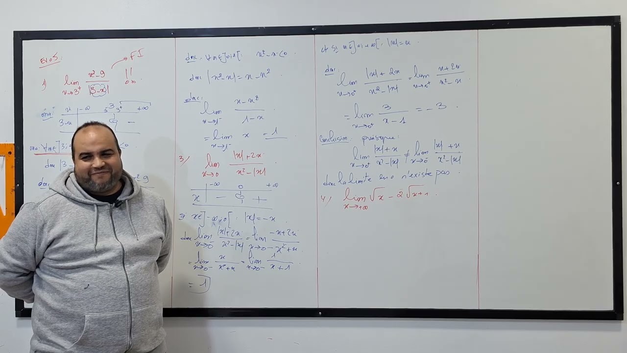09 . Calcul des limites 1bac sm et exp  :  valeur absolue - la racine  - la partie entière  . 
