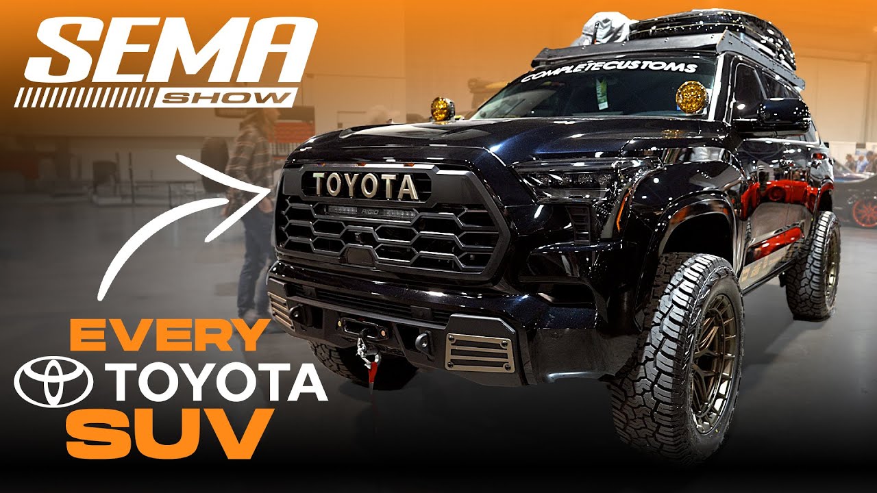 Все внедорожники Toyota на выставке SEMA 2023 (внедорожники 4Runner, универсалы Overland Sequoia ...