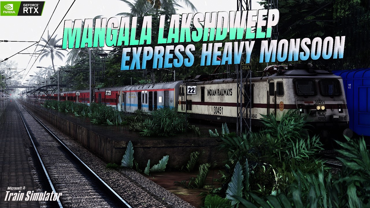 🔴LIVE MSTS || 12618 MANGALA LAKSHADWEEP EXPRESS || HEAVY MONSOON || KOKAN || INDIAN TRAIN SIMULATOR