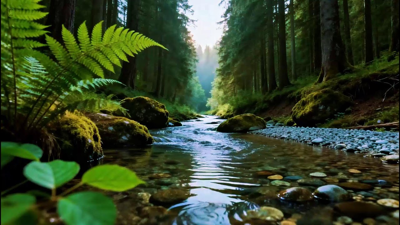Peaceful Forest Nature Sounds | Peaceful River Stream Ambience | Peaceful Birds Chirping Ambience