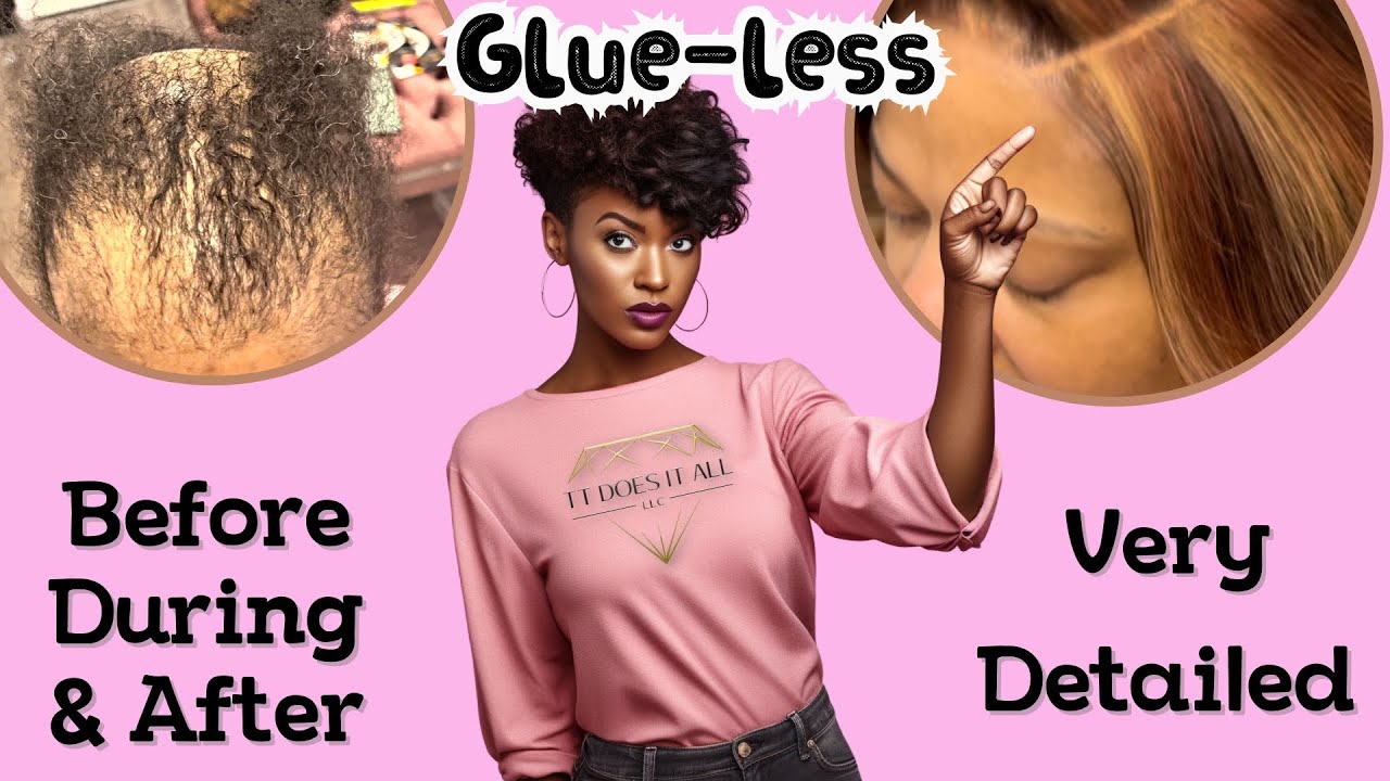 GLUELESS Lace Closure on Thin Hair
