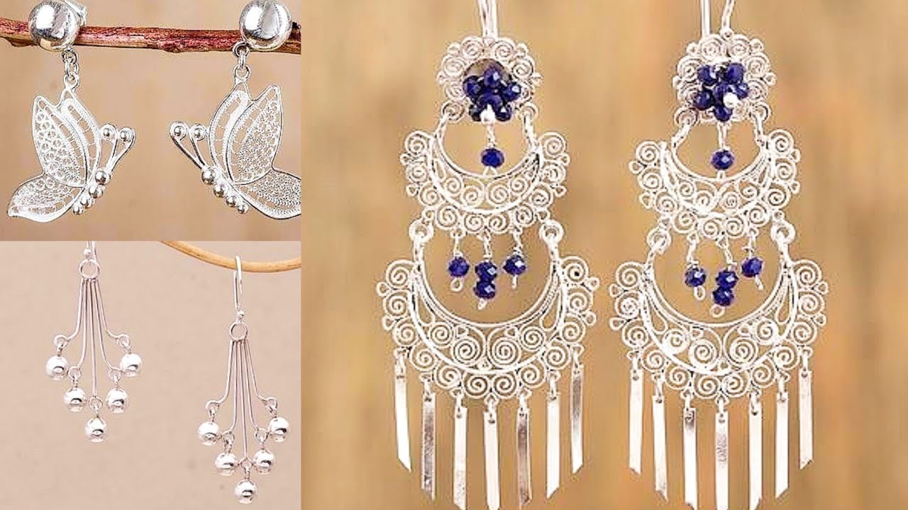 Sliver Earrings Design /Drop Earrings Design/ Lightweight Silver Earrings For Daily Use