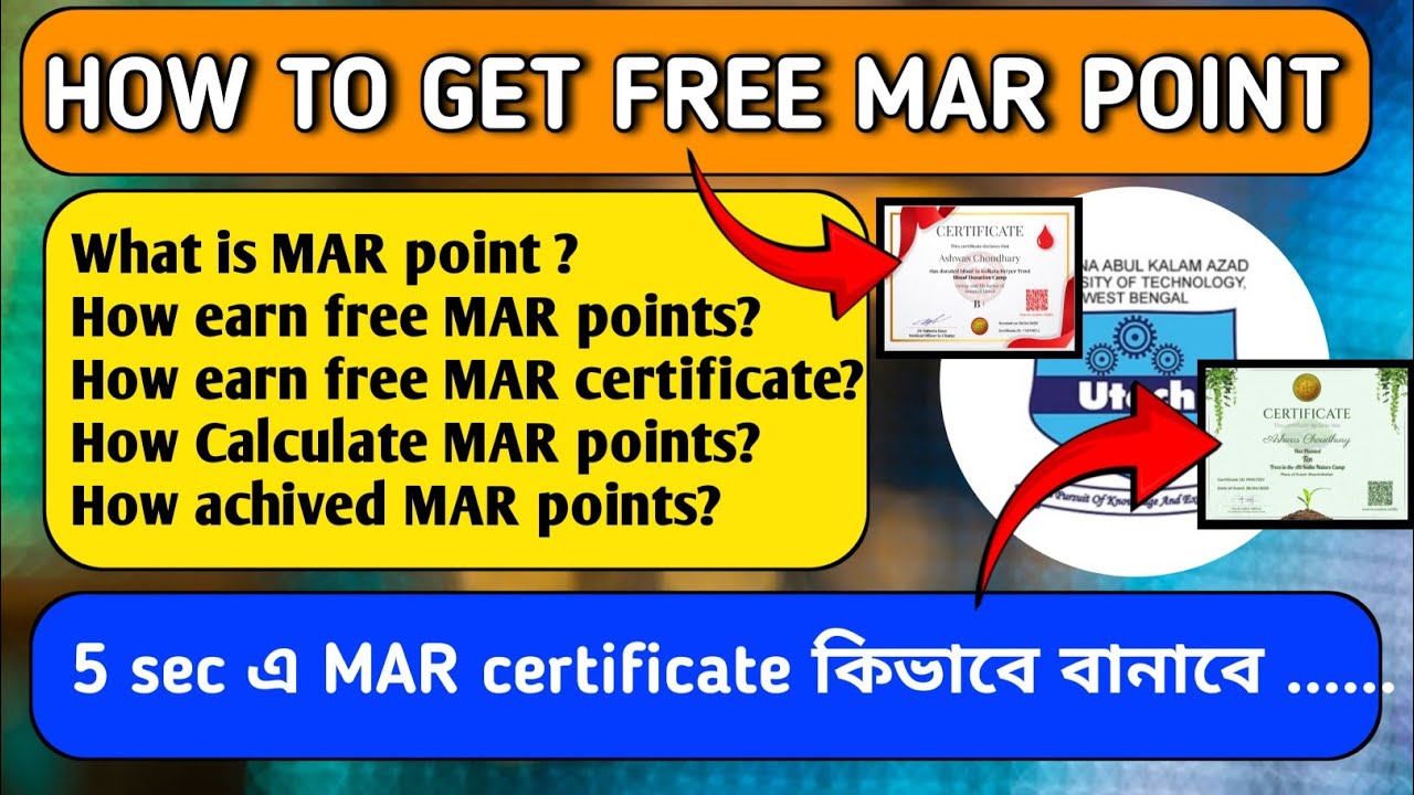 Get 100+ MAR Points Free in 2025🥳(Latest Updated)|Complete Process#makaut #marpoint