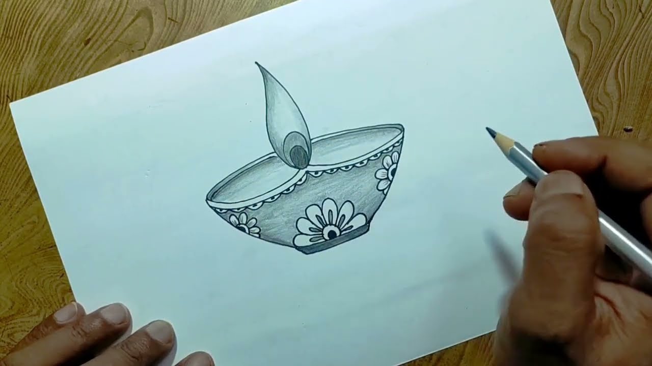 Diya drawing easily/ How to draw diya step by step so easy