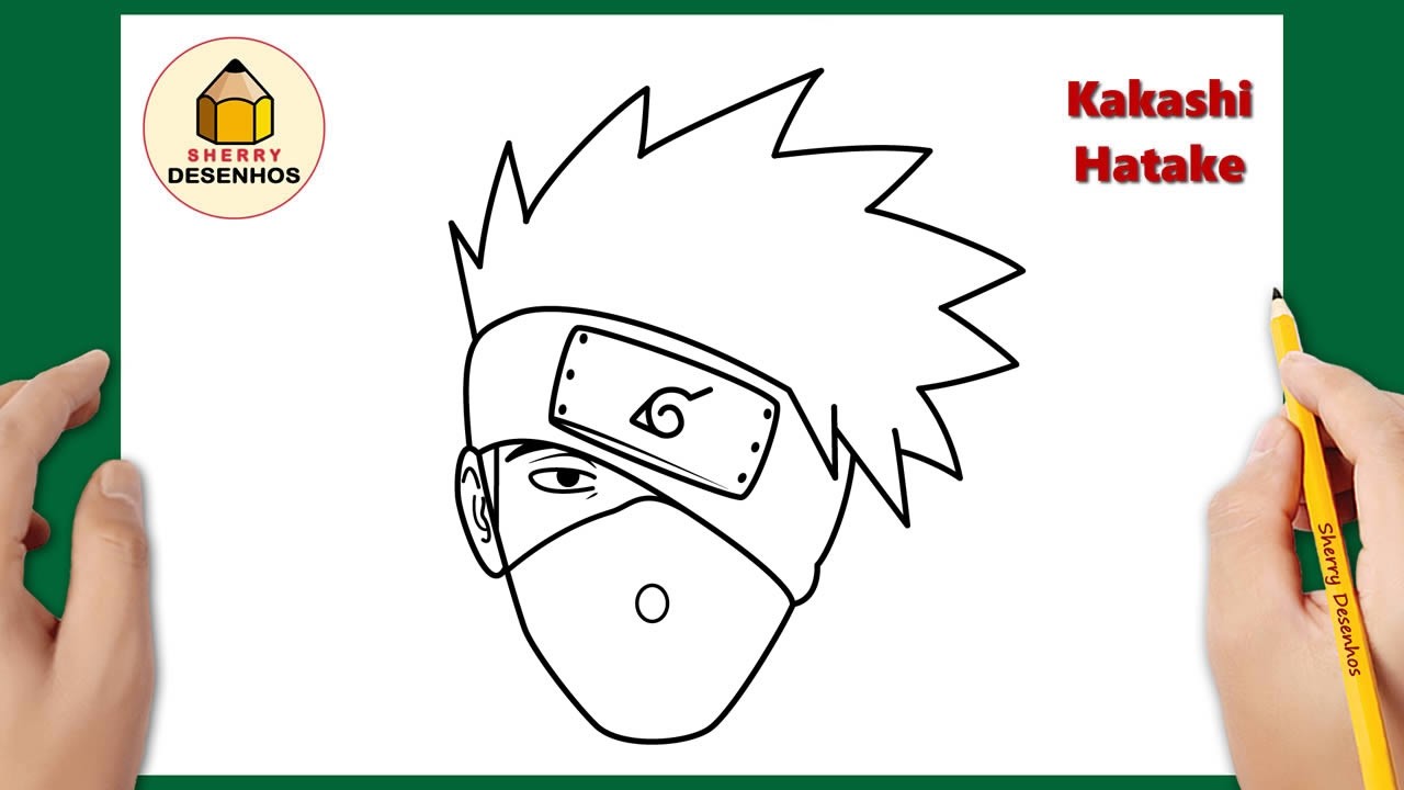 Como desenhar Kakashi Hatake f&aacute;cil | Desenho para desenhar | Desenho Naruto | Desenhos felizes