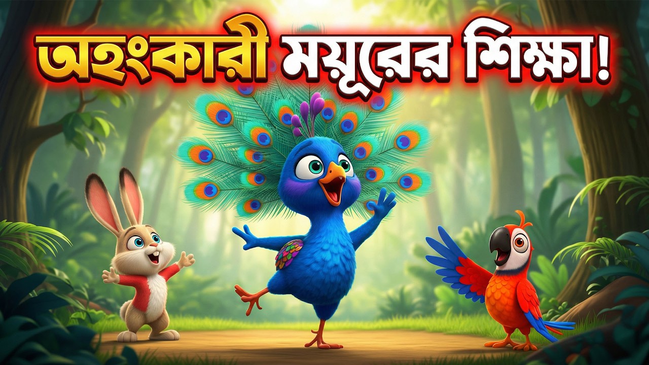 অহংকারী ময়ূরের শিক্ষণীয় গল্প 🦚 | Bangla Pakhir Golpo | Bengali Fairy Tales | Kids Cartoon