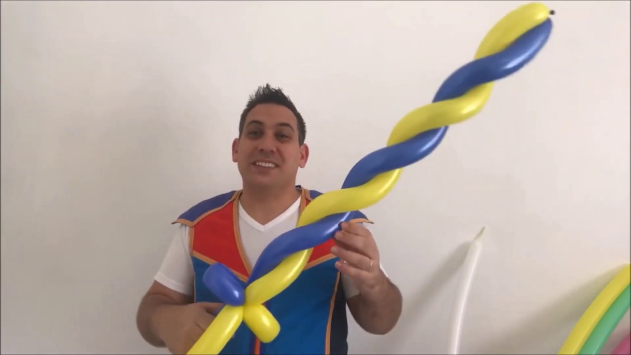 אמן הבלונים אלוני בלוני מלמד איך עושים צורות עם בלונים  שיעור מספר 11   חרב משני בלונים