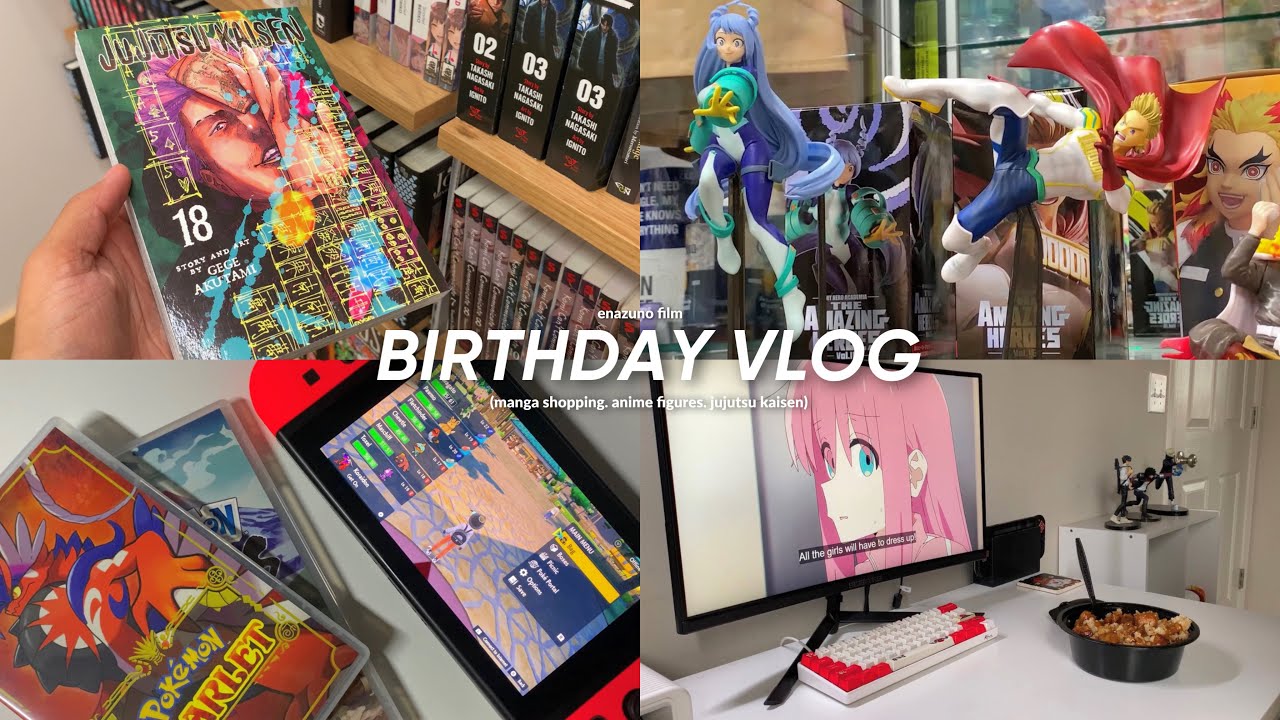 birthday vlog 🍰: manga shopping, road trip, anime stores, temu, sukuna nendoroid, binging anime !