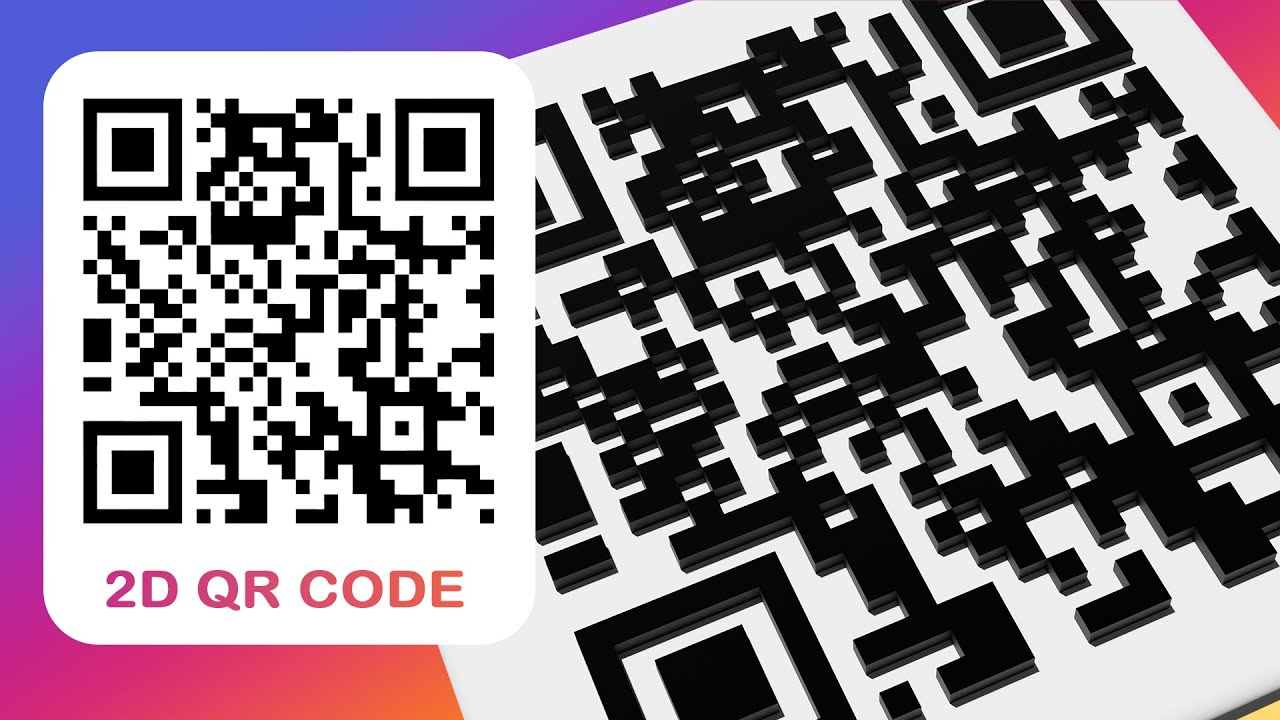 2d QR code convert to 3d #qrcode #3d #blander