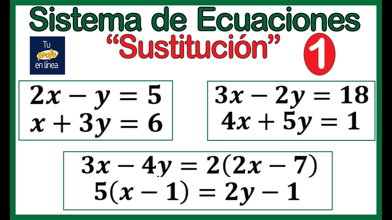 ✔SISTEMA DE DOS ECUACIONES 01: Método de Sustitución (Parte Uno) 🔥