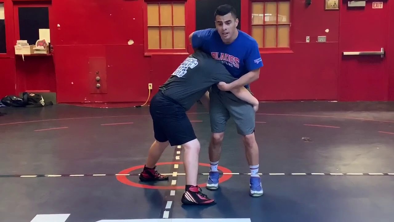Standing Chin Whip Hip Toss from Double-Leg Defense on the Feet