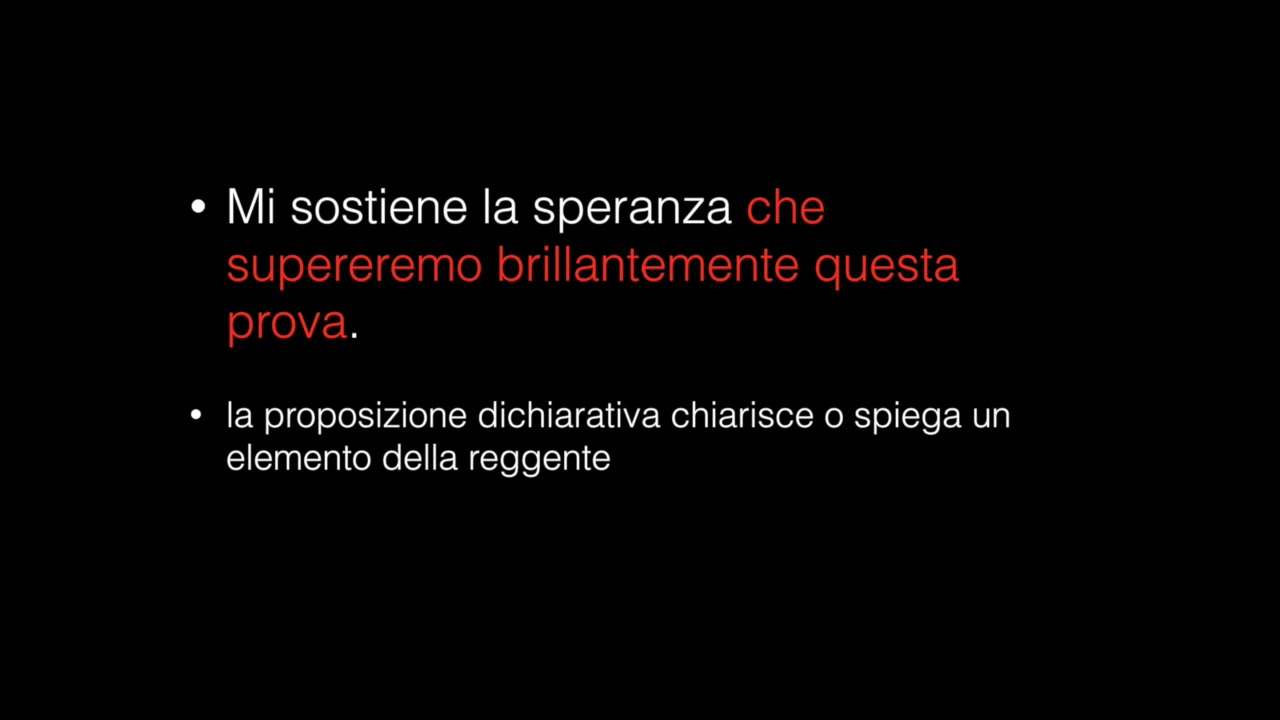 La proposizione dichiarativa
