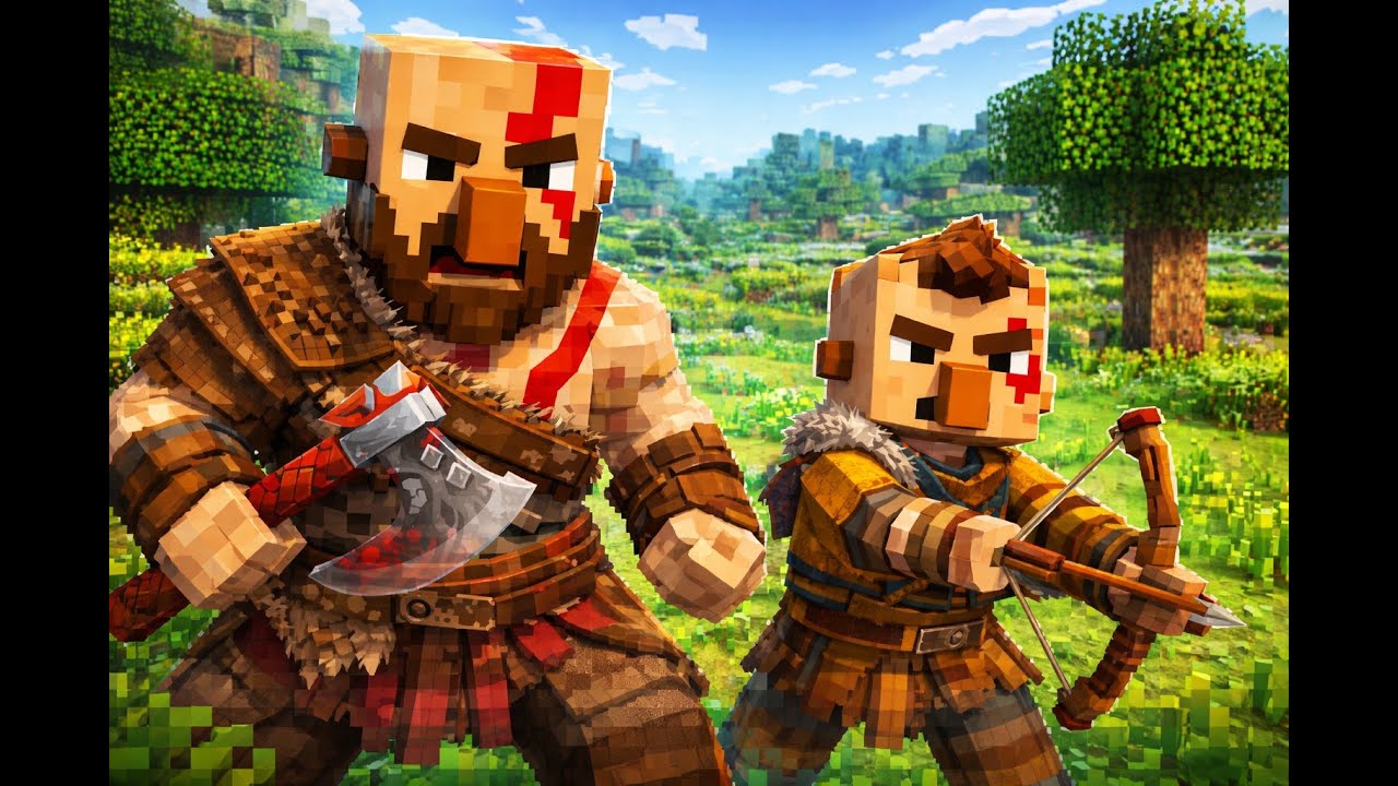 Minecraft Villager tries playing God of War for the first time...