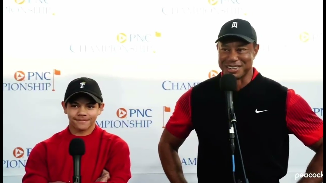 Tiger Woods and His Son, Charlie, Funny Moment